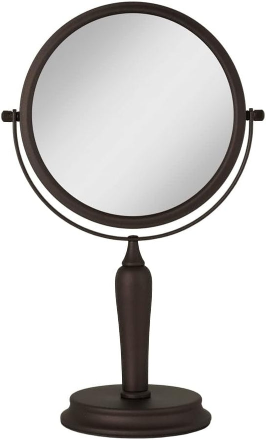 Zadro Anaheim 8.75” Round Non-Lighted Makeup Mirror 5X 1X Magnifying Makeup Mirrors Rotating Head Makeup Mirror for Desk