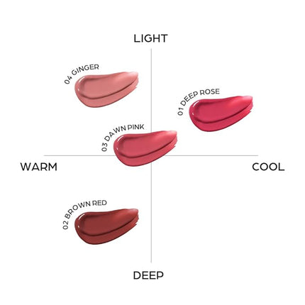 House of Hur Glowy Ampoule Tint with Honey & Vitamins | Hydrating & Vibrant Lip Color (4 Colors) (Brown Red)