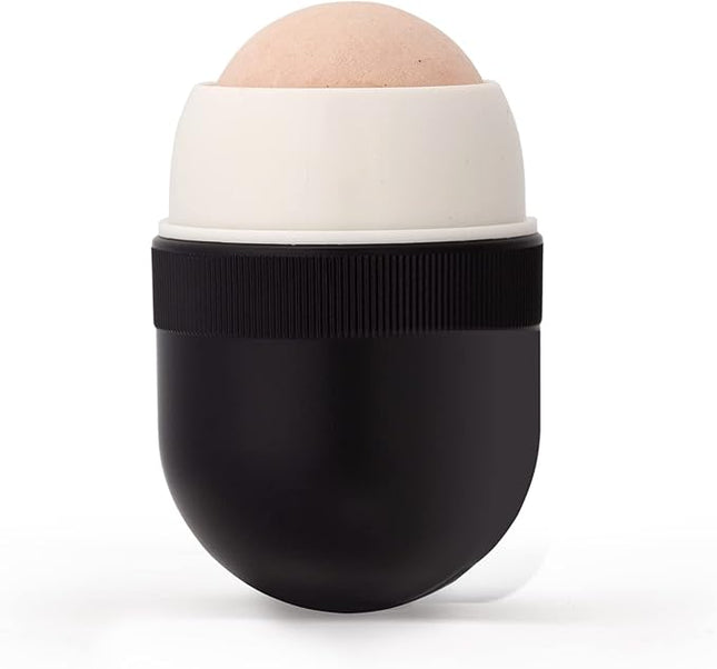 Korean Beauty Oil-Absorbing Volcanic Face Roller, Portable and Reusable Skincare Tool for Oily Skin, Shine Control, Oil Absorber tool for Face (Black)