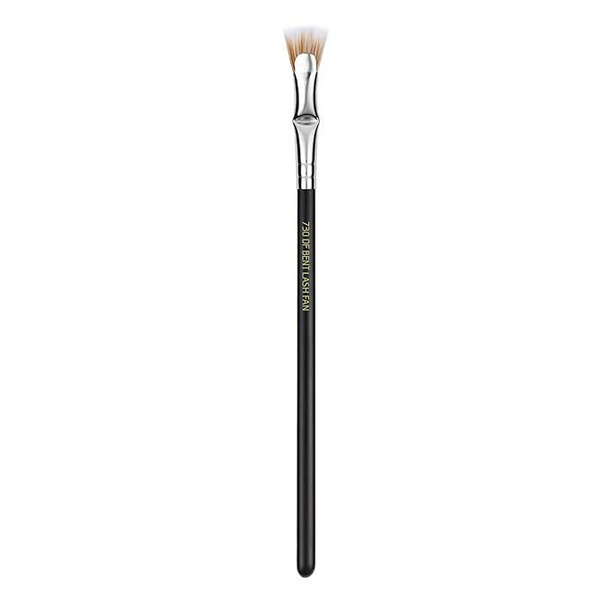 Bdellium Tools Professional Makeup Brush - Maestro Series 730 Bent Mascara Fan - With Soft Synthetic Fibers, For Applying Mascara (Black, 1pc)