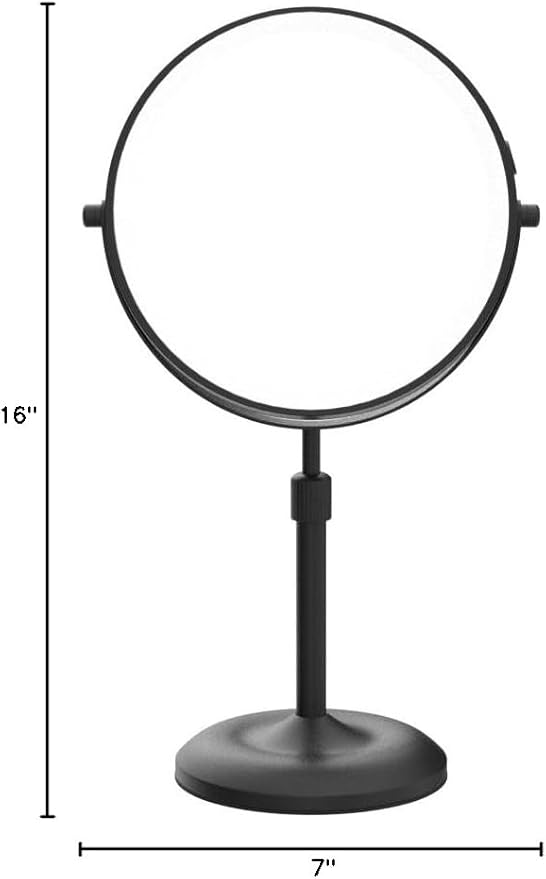 Gospire 7" Lighted Makeup Mirror with Magnification 10X/1X, Height Adjustable & 3 Color Dimmable Lights, 360° Swivel Double Sided Light up Rechargeable LED Cosmetic Vanity Cordless Standing