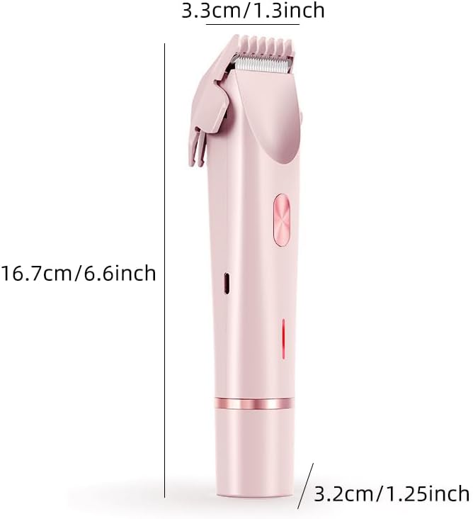 2025 New Bikini Trimmer for Women,Dermave Bikini Shaver,2-in-1 Electric Razors for Women (Pink)