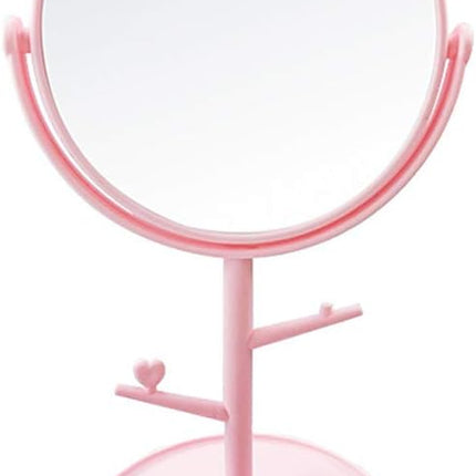 Desk Mirror in Cute Cat Ears Shape-Kawaii &Vanity Mirror for You in Bathroom or Bedroom- Pink