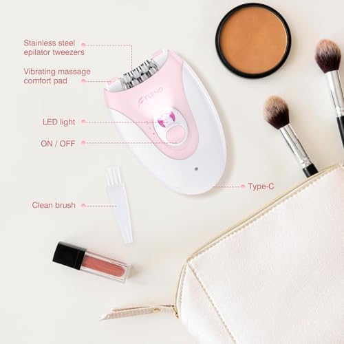 Epilator,Epilator for Women Facial Hair Removal Rechargeable,2 Speeds Hair Removal,Hair Removal Device with 36 Tweezers,Hair Removal for Women Legs/Face/Bikini/Arms,Womens Electric Shaver Smooth Skin