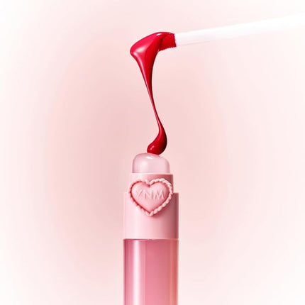 YNM Heart Jelling Tint, CHESTNUT JELLING, Silicone Lip Brush Included, K-Beauty, Non-Sticky, Moisturizing, Smudge-Proof, Korean Lip Tint, Long-Lasting, Vivid Color, 0.09 oz