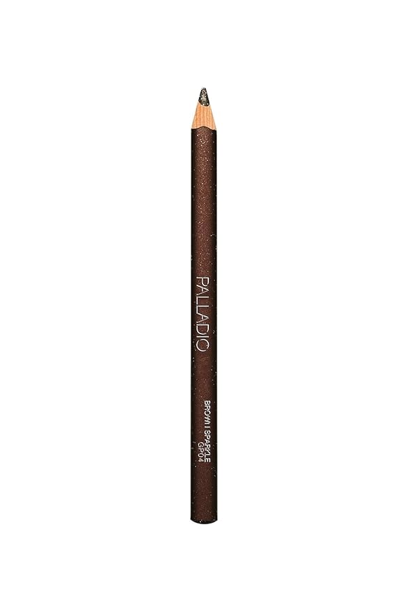 Palladio Glitter Eyeliner Pencil, Longlasting Creamy Cosmetic, Shimmer Eye Liner, Buttery Smooth Tip, Professional Makeup Glittery Pencil, Sharpenable, Brown Sparkle