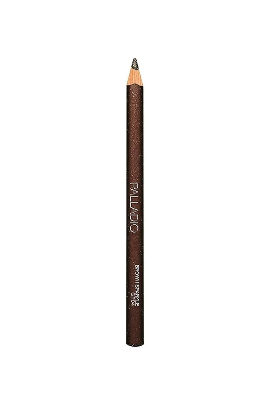 Palladio Glitter Eyeliner Pencil, Longlasting Creamy Cosmetic, Shimmer Eye Liner, Buttery Smooth Tip, Professional Makeup Glittery Pencil, Sharpenable, Brown Sparkle