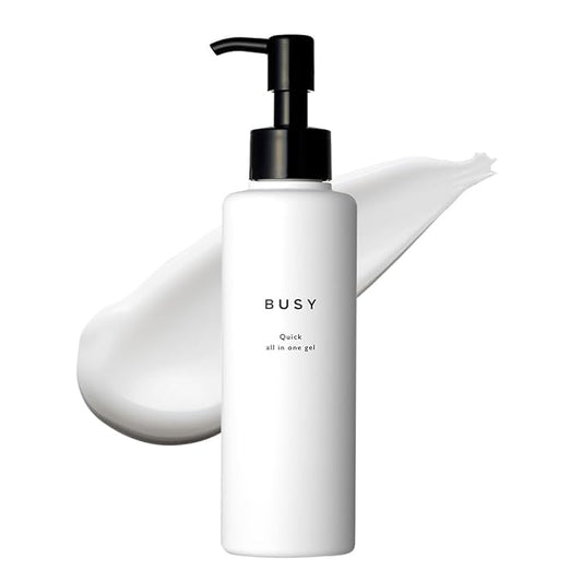 BUSY 4-in-1 All-in-One Gel Moisturizer – Toner, Serum, Emulsion & Cream in One | Lightweight Hydration with Niacinamide, Ceramides & Cica | Made in Japan | 5.29oz