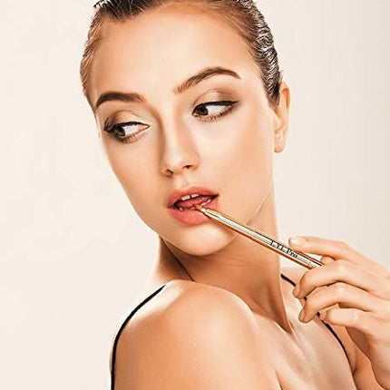 Gold Retractable Lip Makeup Brushes Double-Ended Retractable Lip Brush Travel Lipstick Gloss Makeup Brush for Christmas Gifts