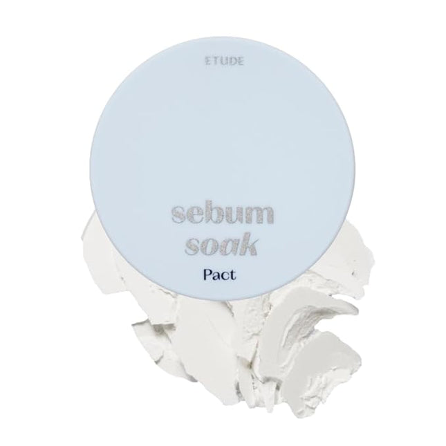 Etude Sebum Soak Pact | Facial Oil Control and Soft Skin with This Mineral Powder That Absorbs Sebum for a Matte Face | Korean Makeup, KBeauty, Perfect for Gift