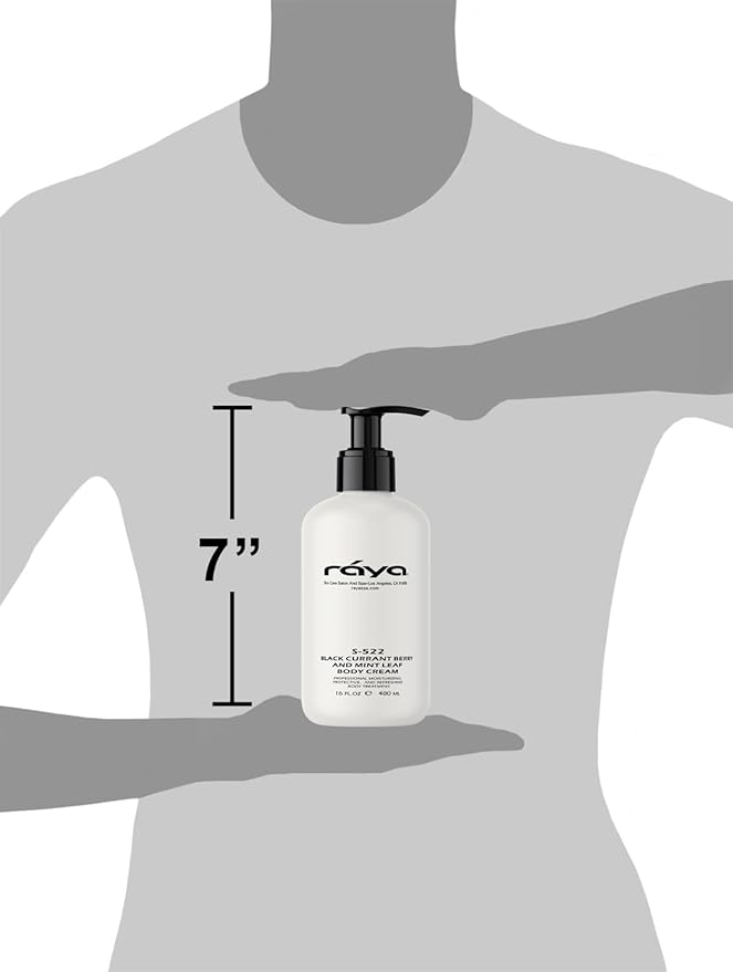 Raya Black Currant Berry and Mint Leaf Body Cream 16 oz (S-522) | Natural & Moisturizing Body Cream | Hydrates, Calms, and Prevents Dehydration and Irritation