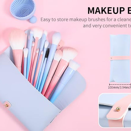 Docolor Makeup Brushes 16+3 Pcs Makeup Brush Set with Makeup Bag Makeup Sponge & Brush Cleaning Pad Professional Face Powder Kabuki Foundation EyeShadow Concealers Brush Kit Gift Box Fantasy Series Ⅲ