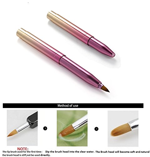 Exquisite Professional Lip Brush Applicators-Retractable Lipstick Brushes- Lipstick Gloss Makeup Brush Tool For Women and Girls (Two-Head-Gradient)