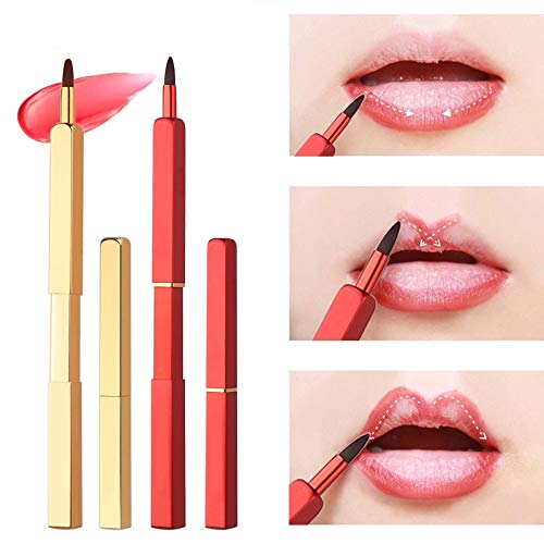 Exquisite Professional Lip Brush Applicators-Retractable Lipstick Brushes- Lipstick Gloss Makeup Brush Tool For Women and Girls (Bright Gold)
