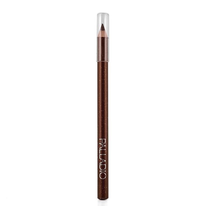 Palladio Glitter Eyeliner Pencil, Longlasting Creamy Cosmetic, Shimmer Eye Liner, Buttery Smooth Tip, Professional Makeup Glittery Pencil, Sharpenable, Brown Sparkle