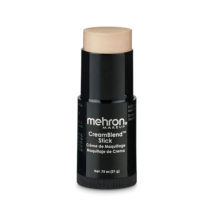 Mehron Makeup CreamBlend Stick | Face Paint, Body Paint, & Foundation Cream Makeup | Perfect for Halloween .75 oz (21 g) (Light 1)