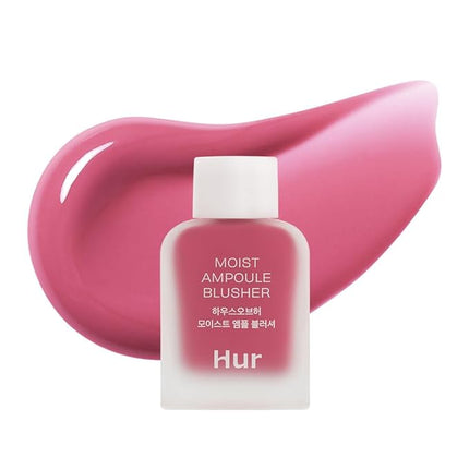 House of Hur Moist Ampoule Blusher with 50% Moisture Essence | Hydrating & Long-Lasting Blush | 0.33 fl. oz. (9 Shades) - Pink Rosie