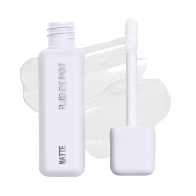 about-face Matte Fluid Eye Paint White Noise – High-Pigment Liquid Eyeshadow, Long-Lasting, No-Budge Matte Finish, Vegan & Cruelty-Free (White)
