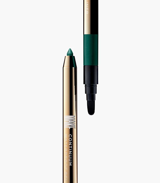 MAKE Beauty Continuum Waterproof Gel Eyeliner Pencil. Creamy, Pigmented Multi-Use, including Waterline with Built-in Sharpener and Blending Brush. Smudge-Proof Makeup. Shade - Emerald, Green