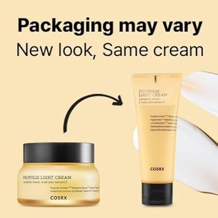 COSRX Full Fit Propolis Light Cream, 2.19 Fl.oz / 65ml, Propolis 64.5%, Hydrating Daily Day and Night Moisturiser, Korean Skin Care, Not Tested on Animals