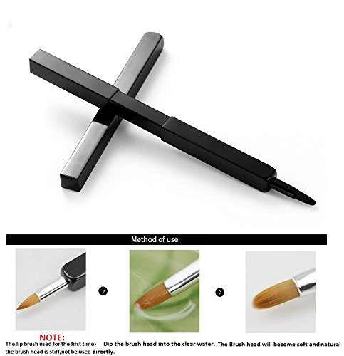 Exquisite Professional Lip Brush Applicators-Retractable Lipstick Brushes- Lipstick Gloss Makeup Brush Tool For Women and Girls (Black)