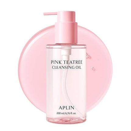 aplin Pink Tea Tree Cleansing Oil, Oil Cleanser for Face, Makeup Blackhead Remover, Korean Skin Care 6.76 fl oz(200ml)