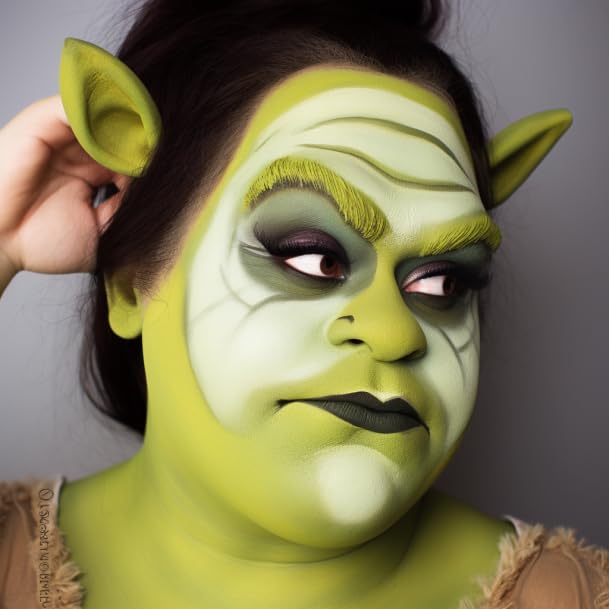 BOBISUKA Ogre Green Face Body Paint, Creamblend Face Painting Kit, Green Eye Black for Sports, Facepaint for Halloween Makeup Zombie, Witch Cosplay, Costume, Theme Parties and Hunting Camo（2.1 Fl.oz）