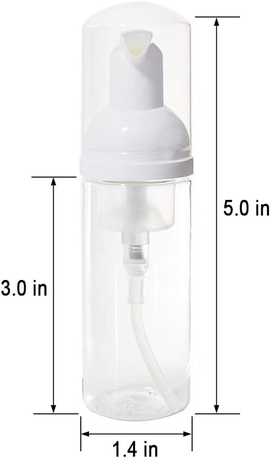 12 Pcs Empty Bottle Travel Soap Bottle | Plastic Foam Dispenser Bottle | Mini Foaming Soap Pump Dispenser for Cleaning, Travel, Cosmetics Packaging (2 oz)