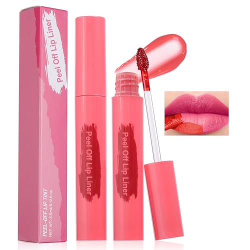 Lip Stain - Peel Off Lip Stain, Long Lasting Lip Liner with Matte Finish, Waterproof, Transfer-proof, Highly Pigmented Color (#03 Rose)