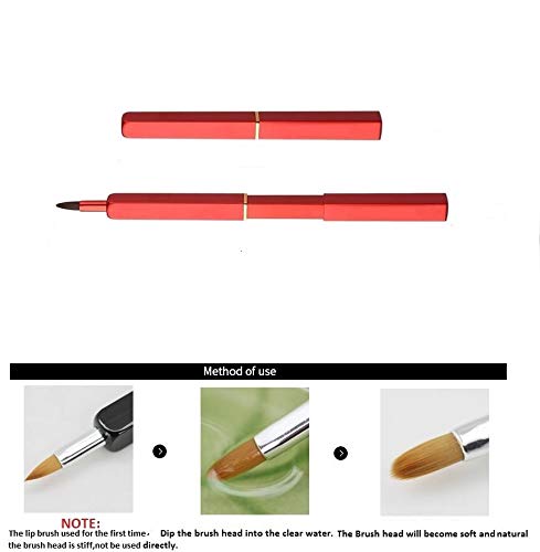 Exquisite Professional Lip Brush Applicators-Retractable Lipstick Brushes- Lipstick Gloss Makeup Brush Tool For Women and Girls (Red)