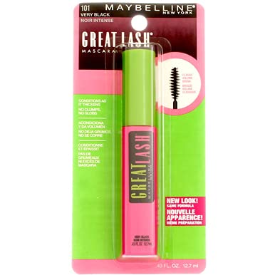 Maybelline Great Lash Mascara, Very Black [101], 0.43 oz (Pack of 4)