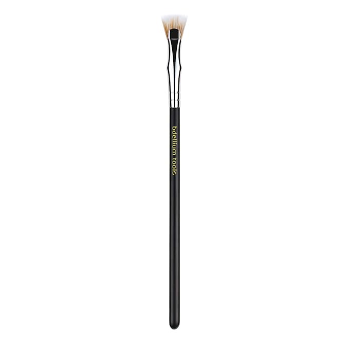 Bdellium Tools Professional Makeup Brush - Maestro Series 730 Bent Mascara Fan - With Soft Synthetic Fibers, For Applying Mascara (Black, 1pc)