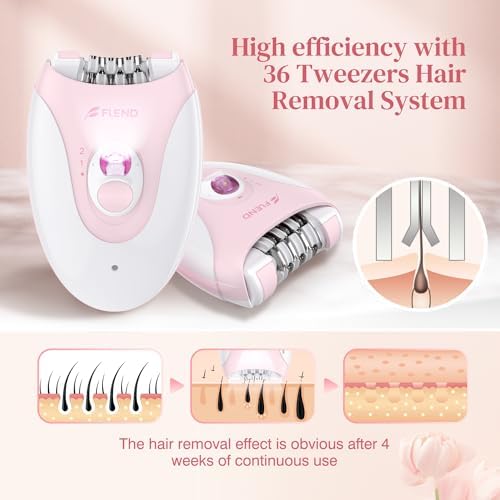 Epilator,Epilator for Women Facial Hair Removal Rechargeable,2 Speeds Hair Removal,Hair Removal Device with 36 Tweezers,Hair Removal for Women Legs/Face/Bikini/Arms,Womens Electric Shaver Smooth Skin