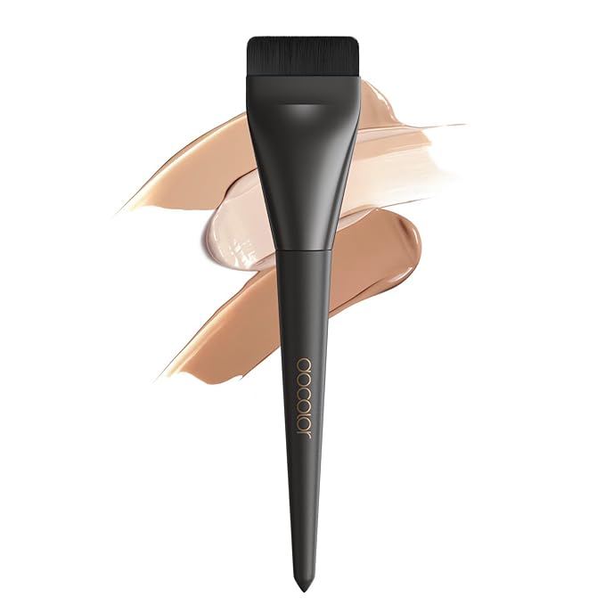 docolor Flat Foundation Brush for Liquid Makeup,Ultra Thin Liquid Foundation Brush Premium Makeup Face Brush for Blending, Cream, Thin Foundation Brush Makeup Tool Face Foundation Flat Brush, Black