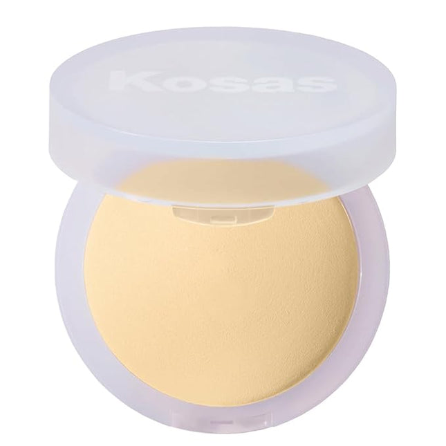 Kosas Cloud Set Face Brightening Powder - Pressed Brightening Powder, Smooths Shine Control, Coverage for Dark Undereye & Uneven Skin - Lightweight Setting Powder - Peachy (Sheer Brightening Peach)