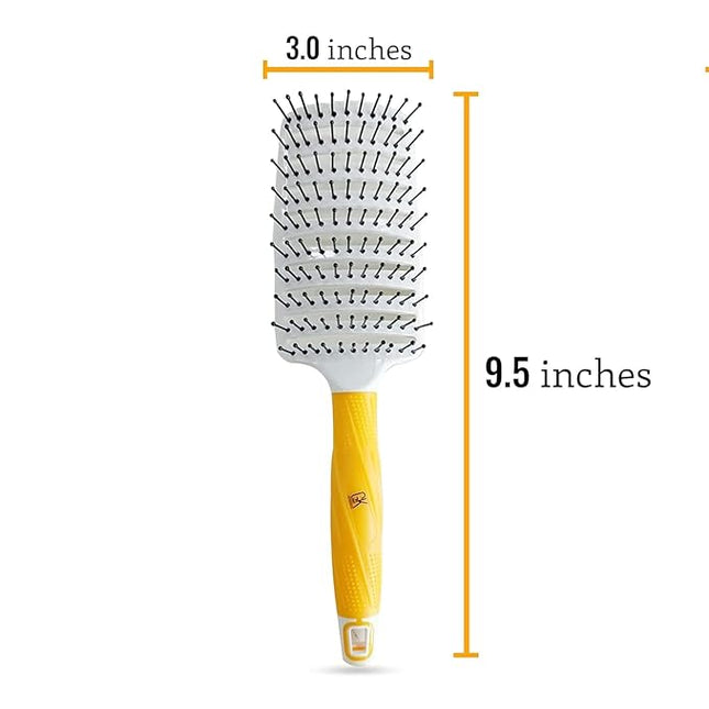 GK HAIR Global Keratin Professional Curved Vented Brush 3 Inch for Blow Drying Styling Detangling Vent Brush with Pin Bristles & Non Slip Grip for Long Curly Tangled Straight & Thick Hair - Unisex