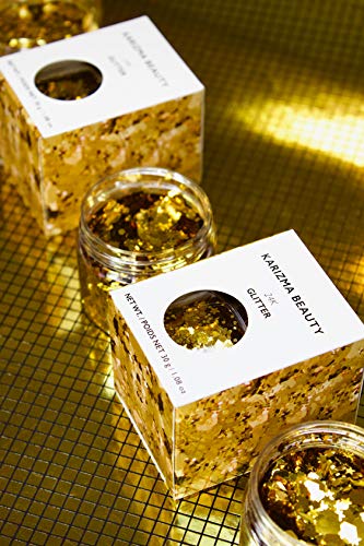 Gold Rockstar Chunky Glitter ✮ Large 30g Jar KARIZMA BEAUTY ✮ Festival Glitter Cosmetic Face Body Hair Nails