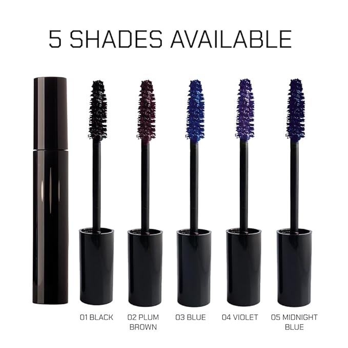 Radiant Professional Lengthening Mascara with silicone brush – Smudge-Proof Curl Mascara Volume and Length for Sensitive Eyes, Cruelty Free, Ideal for Mature & Young Women, 0.43 oz (01 Black)