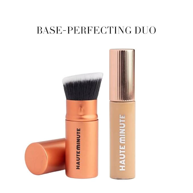 Mini Glamstick Retractable Foundation Brush - Travel Face Makeup Brush for Liquid, Cream Buffing & Blending, Cruelty-Free Bristles