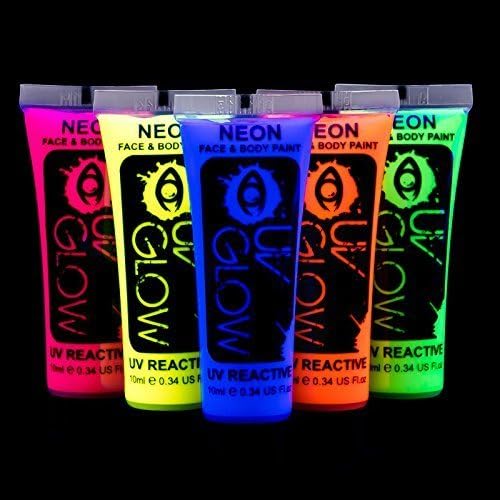 Blacklight Face and Body Paint 0.34oz - Neon Fluorescent (0.34 Fl Oz (Pack of 5))
