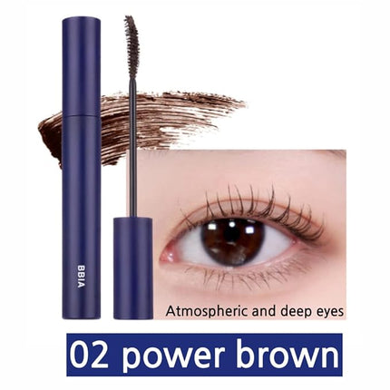 BBIA Never Die Mascara 2 Color – Power Volumizing & Lengthening, Curling, Fixing Lashes, Intense Length, Feathery Soft Full Lashes, No Smudging & Clumping, Waterproof, K-Beauty (02 POWER BROWN)
