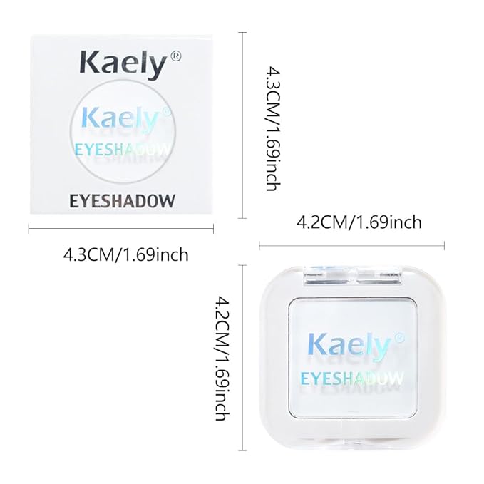 Kaely Pressed Single Eyeshadow Makeup, White Matte Highly Pigmented Monochrome Eye Shadow Palette, Waterproof Neutral Powder Mini Eyeshadow, sombras para ojos, Lightweight Blendable, 08