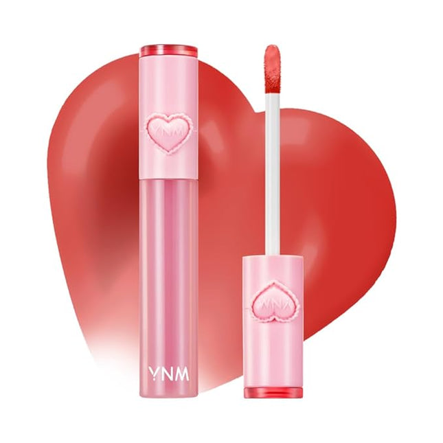 YNM Heart Jelling Tint, PAPAYA JELLING, Silicone Lip Brush Included, K-Beauty, Non-Sticky, Moisturizing, Smudge-Proof, Korean Lip Tint, Long-Lasting, Vivid Color, 0.09 oz