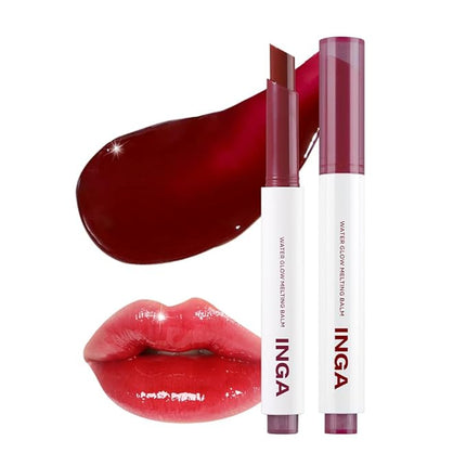 INGA Water Glow Melting Balm - Hydrating Tinted Lip Balm with Soft, Melt-On Texture, Natural Sheer, Glass-Like Finish with Non-Sticky, Lightweight Comfort (RASBERRY JUICE)