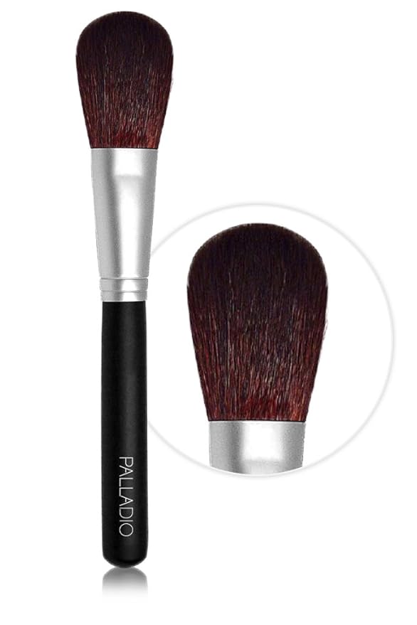 Palladio Blush Brush, Medium Sized Makeup Angled Brush, Soft Natural Bristles, Comfortable Grip, Flawlessly Contours & Defines, For Powder, Blush & Bronzer, Premium Quality & Professional Grade