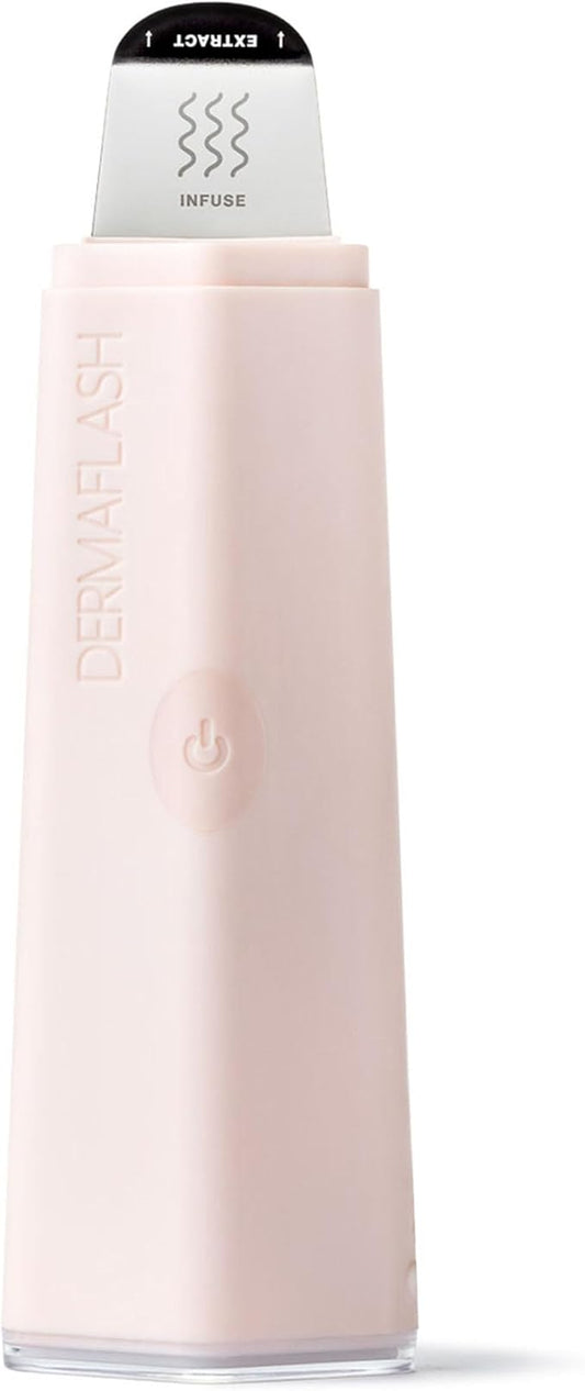 DERMAFLASH DERMAPORE+ Skin Care Device, Ultrasonic 2-in-1 Pore Extractor and Skincare Infuser, Blush