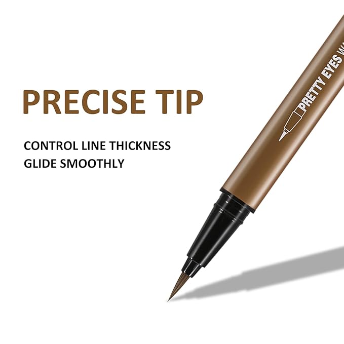 Boobeen Liquid Eyeliner Pen, Matte Eye Liner with Precision Tip, Long Lasting Eyeliner Pencil for Bold Eye Makeup, Glides on Smoothly