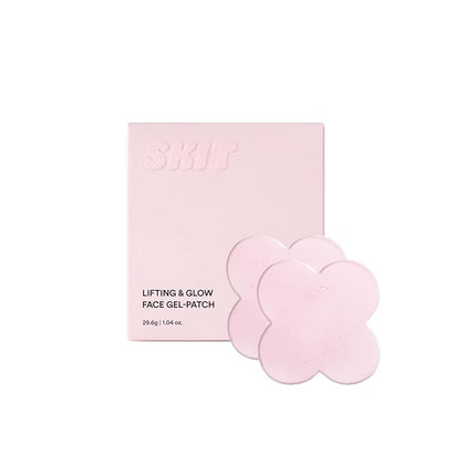 Skit Lifting & Glow Face Gel Patch, 130Da Low Molecular Collagen Clover Mask for Glass Skin & Firming, Targeted Radiance Care with 7 Types of Collagen, K-Beauty Skin Care, 4 Sets (8 Patches)