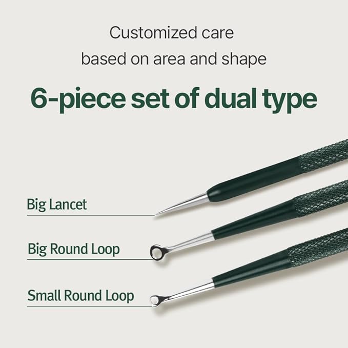 Pyunkang Yul PKY Zit Extractor Set, Tin Case Included, Extractor Tools for Zit Removal on Face, Stainless Steel Slip Free Use (3 Piece Kit)