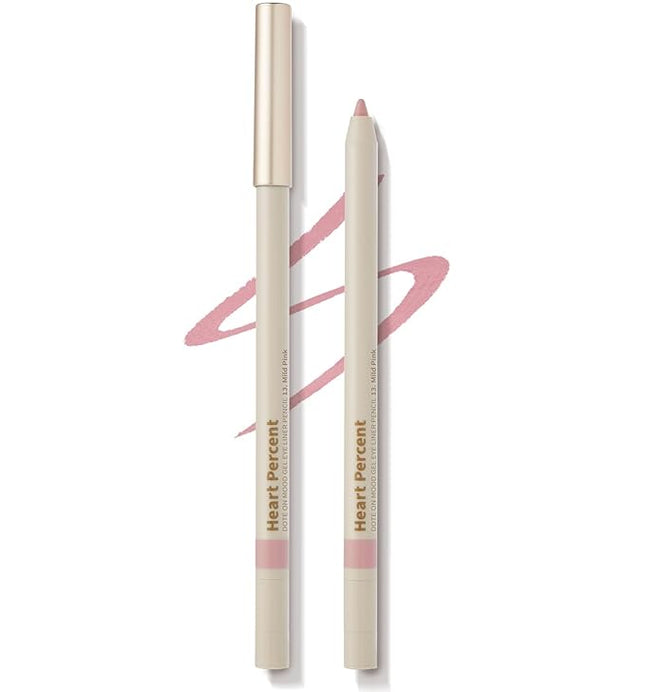 Heart Percent Dote On Mood Gel Eyeliner Pencil – Long-Lasting Waterproof Smudge Proof Smooth Retractable, Aegyo Sal Makeup, Under Eye Highlighter with Built-In Sharpener, #13. Mild Pink